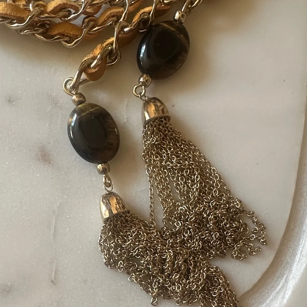 White House Black Market Gold and Black Necklace